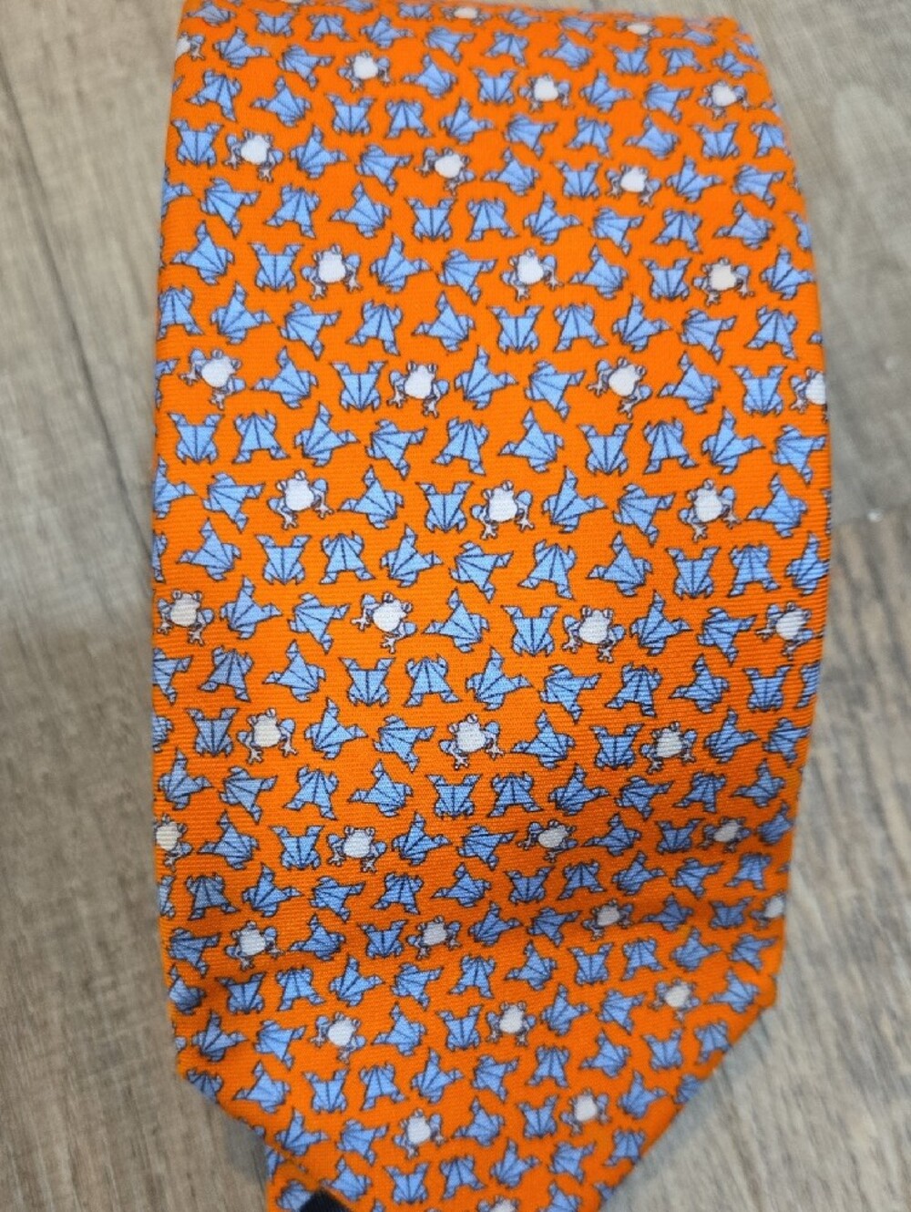 NEW! Brooks Brothers Orange & Blue Silk Tie! - Picture 2 of 4